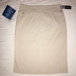 Beige Soho Apparel Pencil Skirt w/ back slit